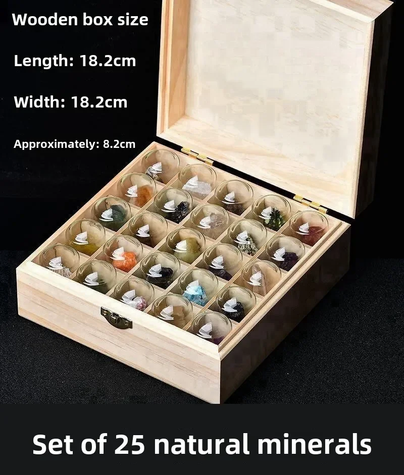 

Rough stone set, gift box, ore specimen collection ornament, colored gemstones.