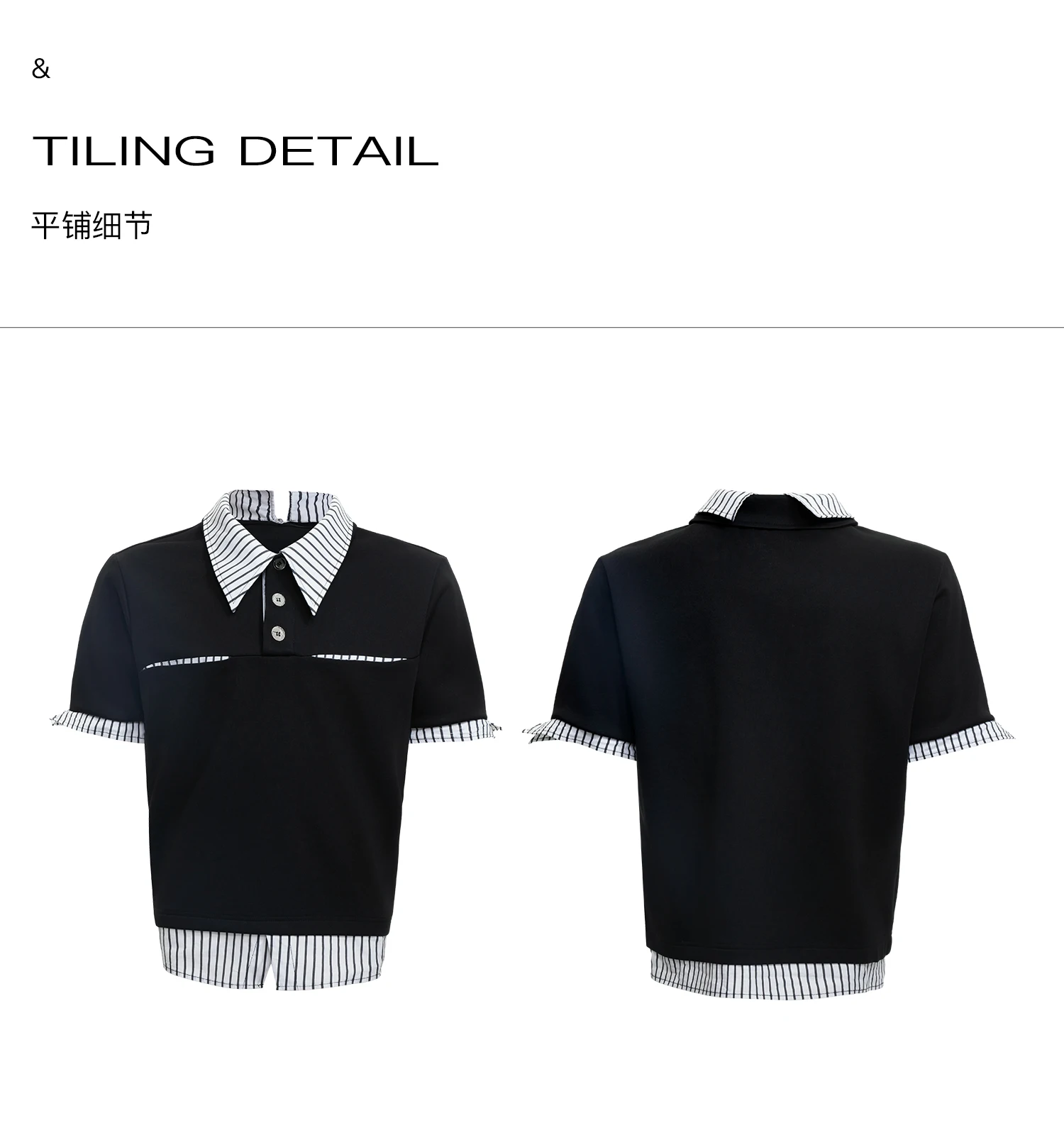 American High Street Fashion Trend Short-sleeved T-shirt Loose Striped POLO Shirt Handsome Men's Half-sleeved Top Summer