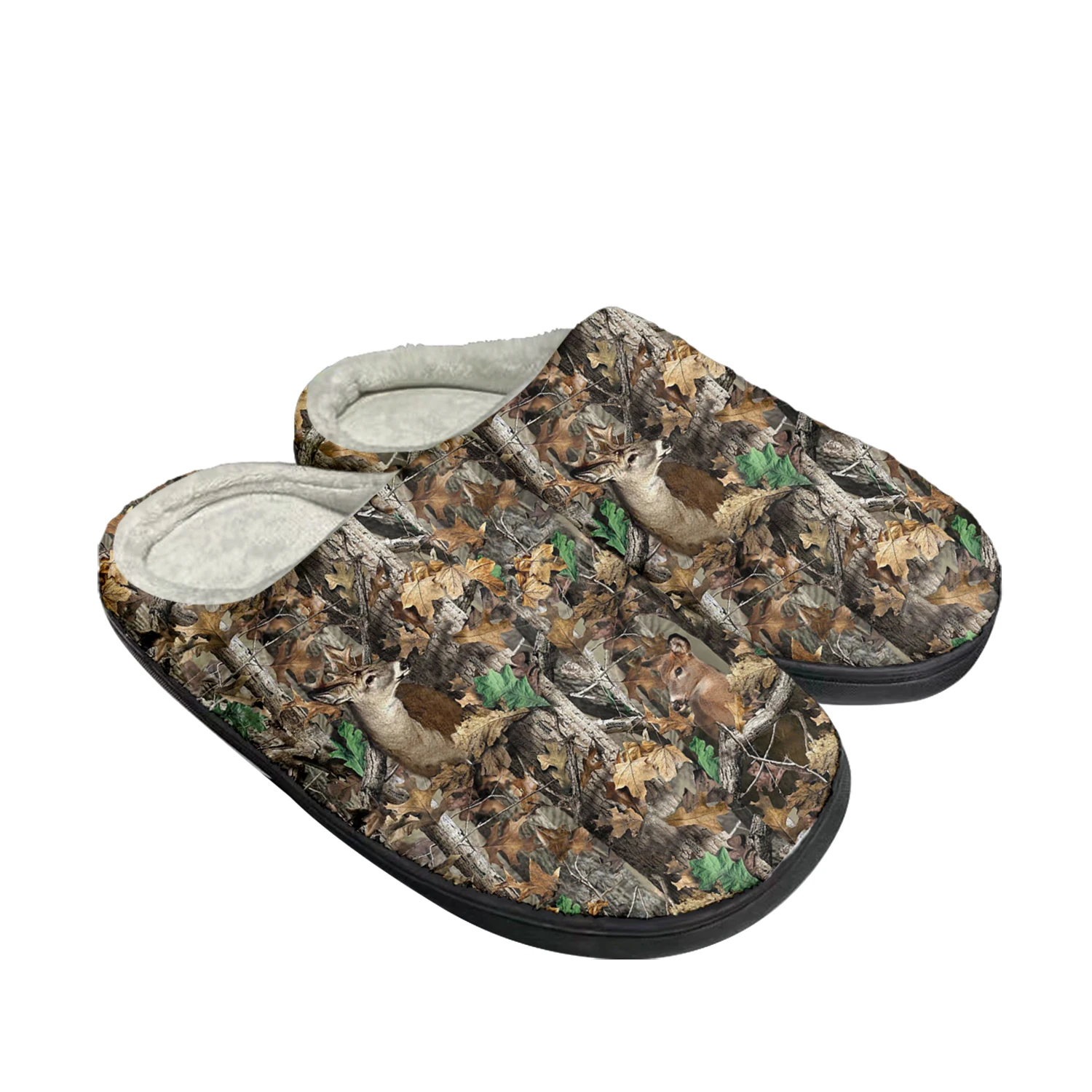 Camo Deer Camouflage Hunting Home Cotton Slippers Mens Womens Plush Bedroom Keep Warm Shoes Thermal Indoor Slipper Custom Shoe