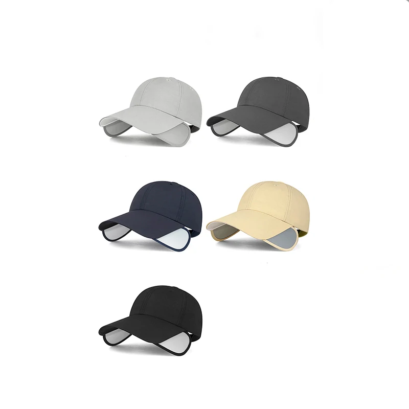 Summer Quick Dry Breathable Baseball Cap Retractable Pull-Out Brim UV Sun Hat Minimalist Outdoor Sun Shade Cap