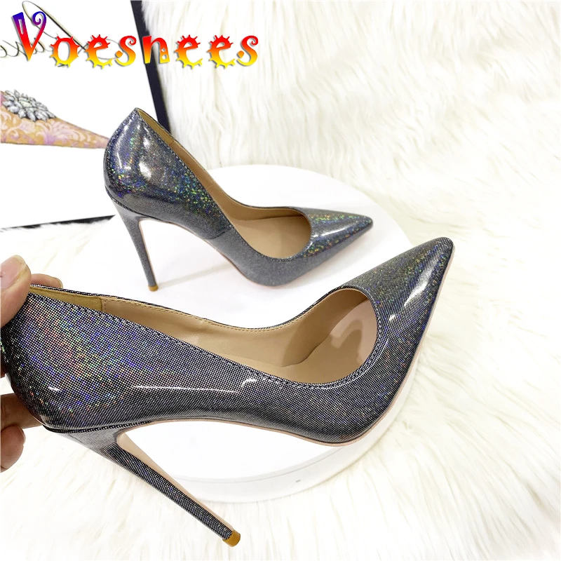 

Blingbling заостренный носок высокий каблук высокое качество модная вечерняя искусственная Классическая обувь 12 см элегантные женские туфли-лодочки с закрытым носком Новинка