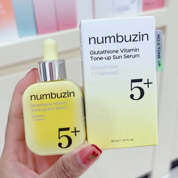 Numbuzin No.5+ Glutathione Vitamin Tone-up Sun Serum Brightening Even Skin Tone SPF50+ PA++++ Korean Nicotinamide Brand Serum