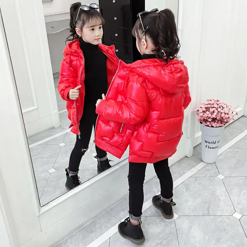 2023 New Winter Girls Jacket Large Size Keep Warm Fashion Hooded Children Outerwear Clothing Teen Kids Parkas Snowsuit 4-14 Year