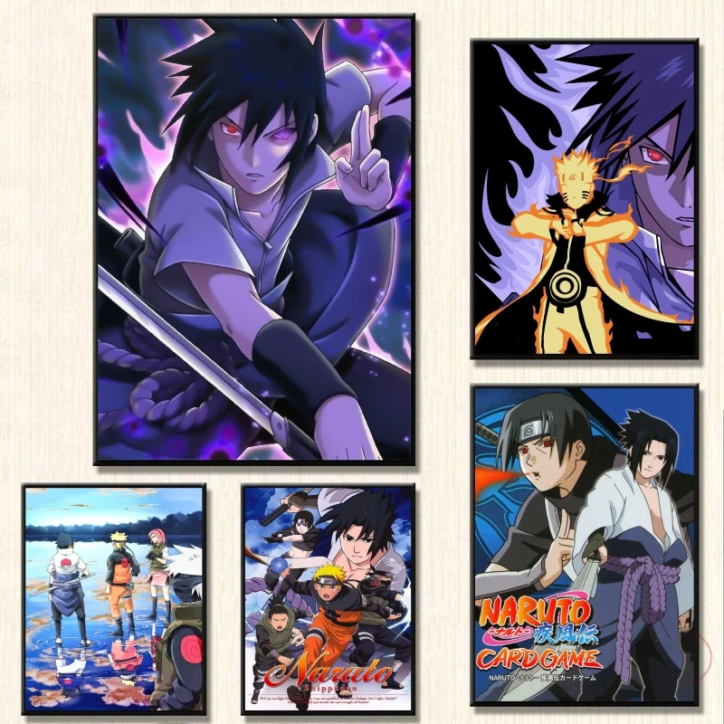 

Poster and Painting Natuto Uchiha Sasuke Hanging Living Room Friends Gifts Cartoon Character Picture Wall Stickers Classic