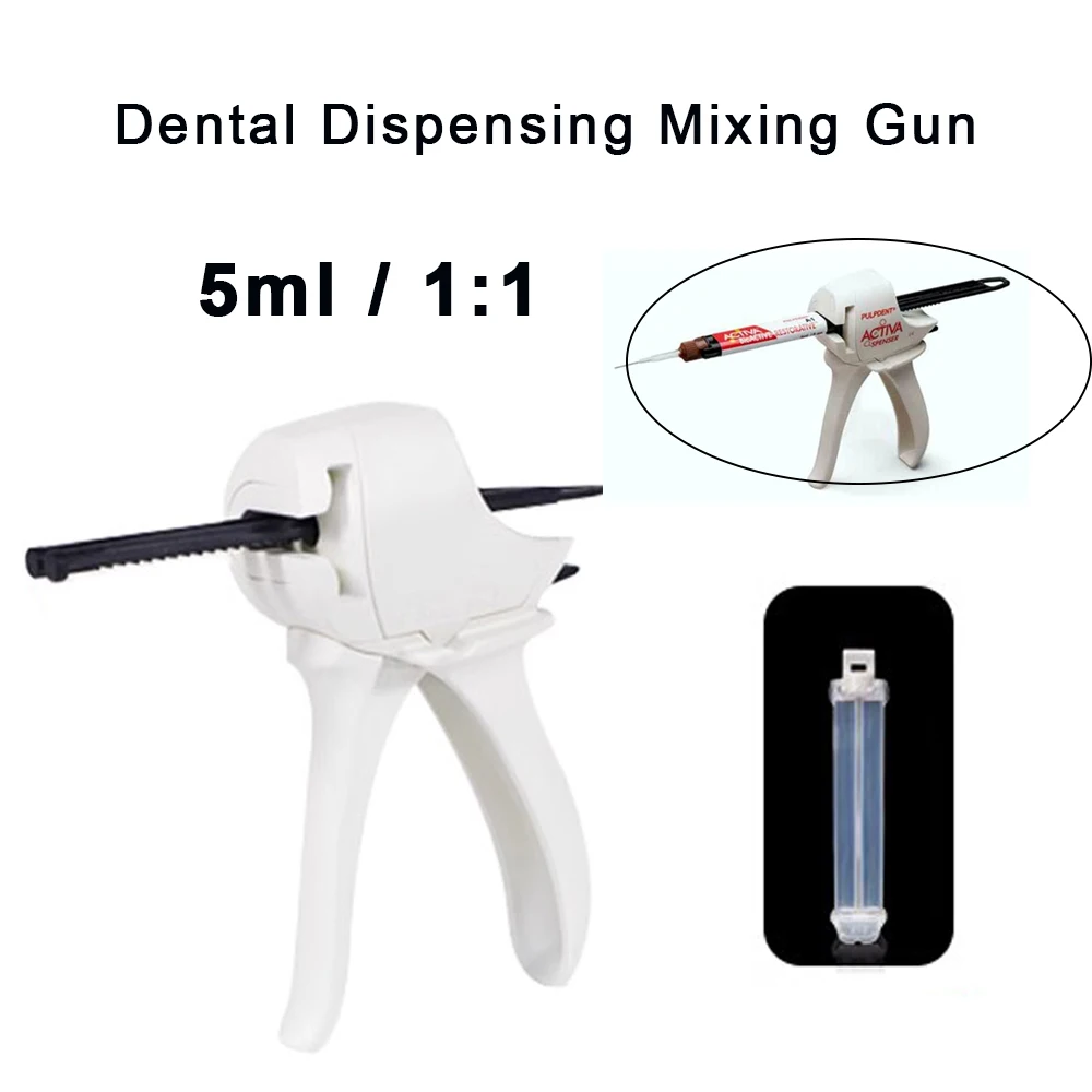 Dental Mixing Gun Small 5 ml For Syringe Cartridge Dual Cure Cement 10ml Dispenser Impression Medmix Mixpac Dispensing Dentistry