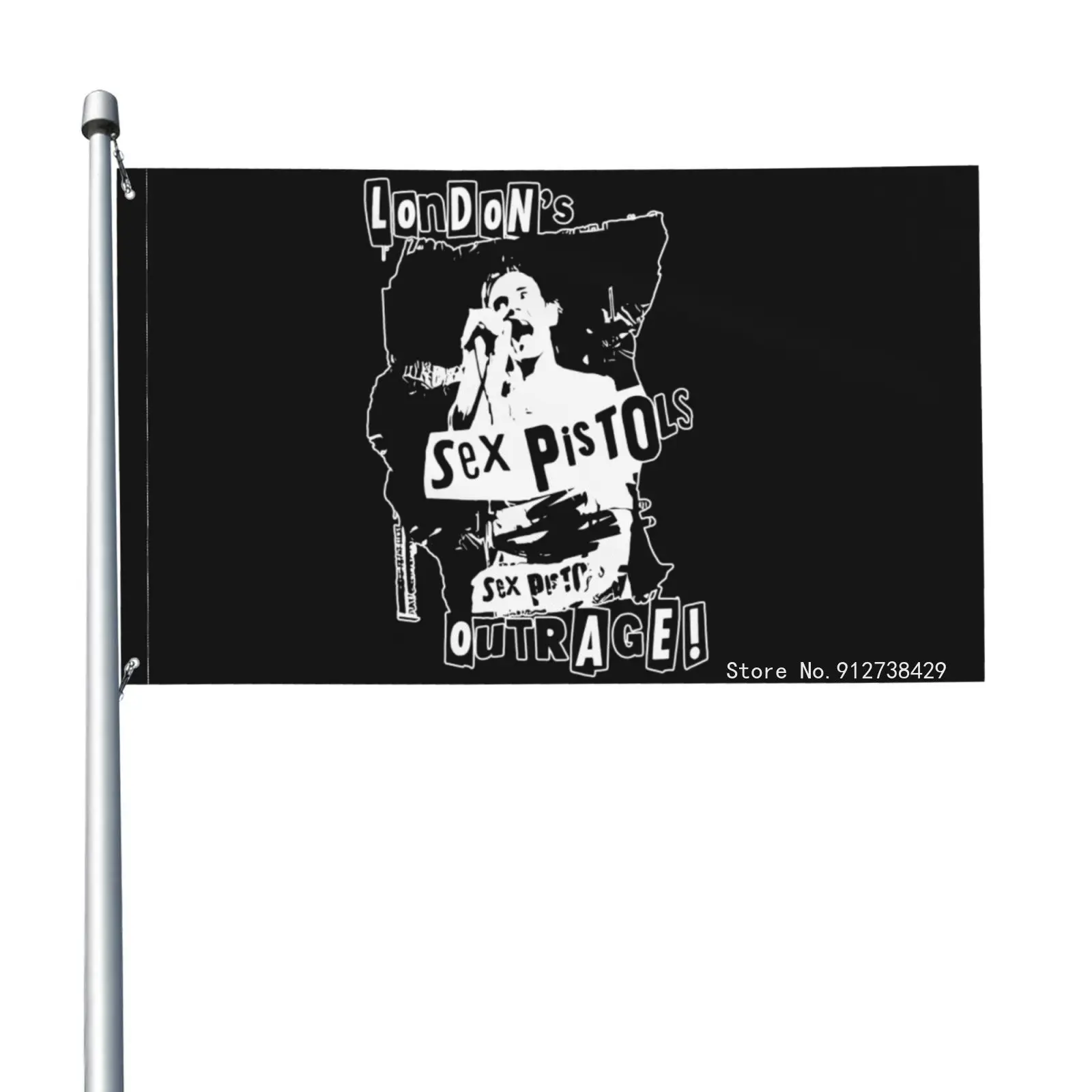 Sex Pistols Londons Outrage Red Sid Vicious Flag Banner Custom National Flying Flags Holiday Sport Sports Advertisement