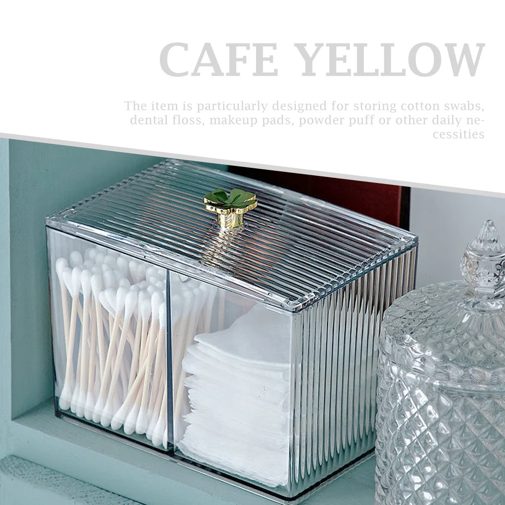 

Stylish Makeup Storage Box Lidded Cotton Swab Holder Desktop Organizer Case For Cotton Pads Cosmetics Puff Makeup