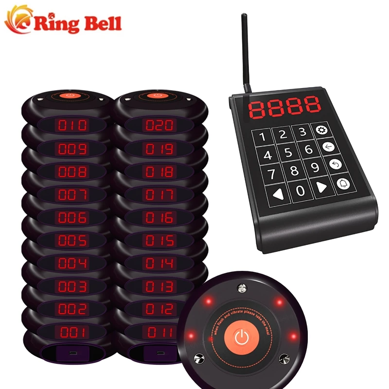 wireless restaurant pager waterproof coaster pager Queue Calling Equipment Guest pager system