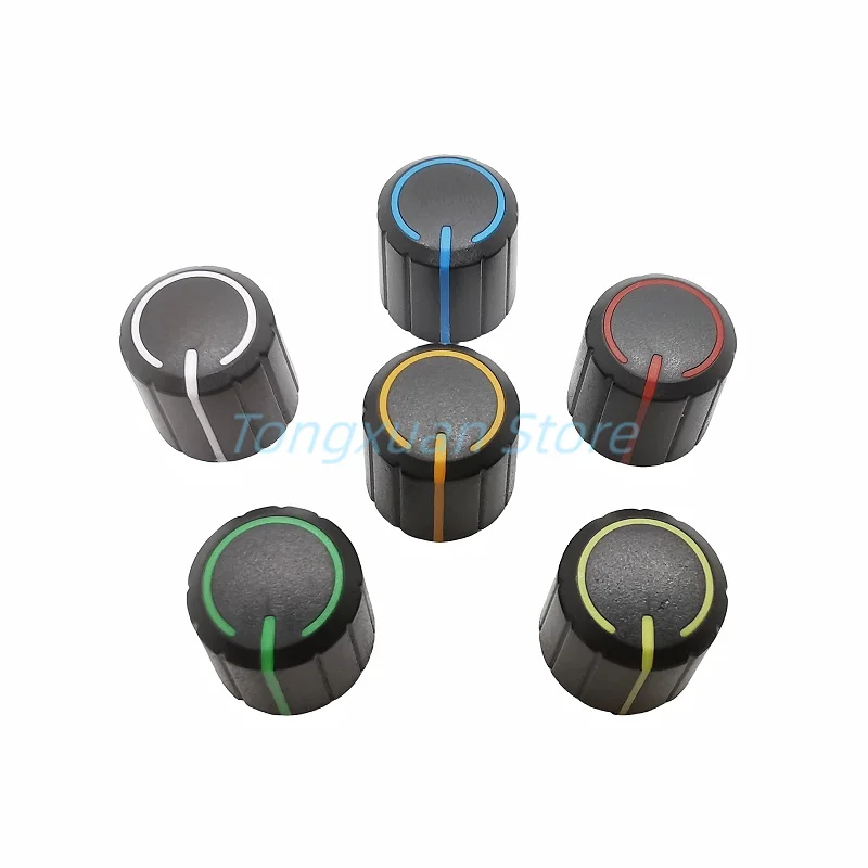 10pcs 6 Colors 15 x 13.5mm Potentiometer Encoder Band switch Plastic Knob Cap Plum Shaft Type Red Blue Yellow White Green