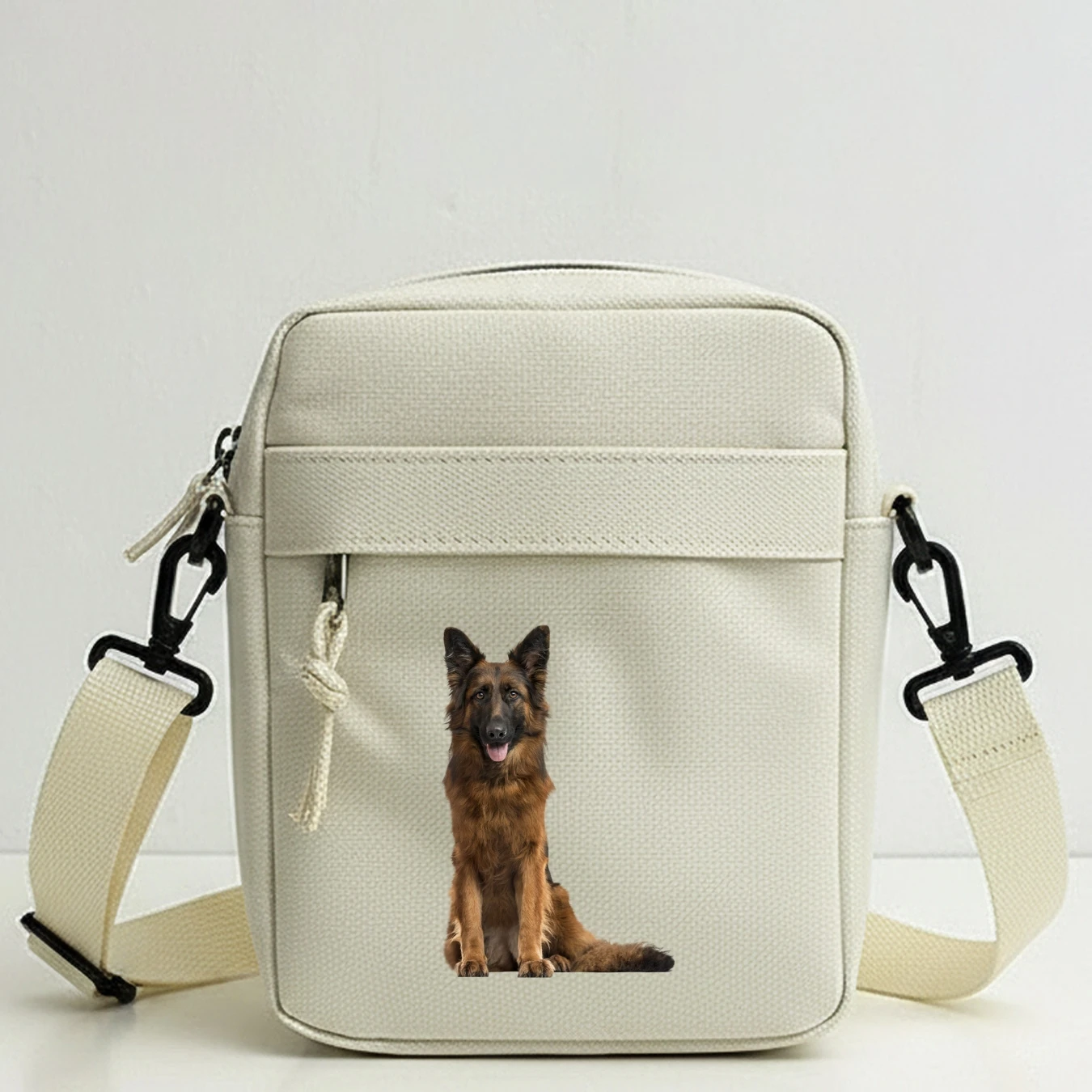 Cute Dog Pattern Mini Crossbody Bag with Adjustable Strap, Multi Pocket Shoulder Purse for Women, Casual Travel School Party