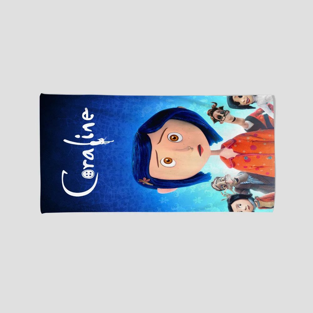 C-Coraline And The Magic Door Towel Absorbent Quick dry Soft Yoga Swimming Resort Mountain Climbing Towel beach towel