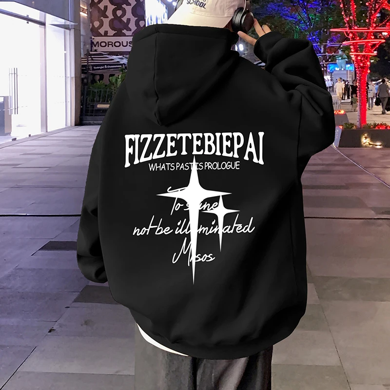 

2025 New Men's American High Street Loose Heavyweight Hoodie with Pocket Design Leisure and Fashion