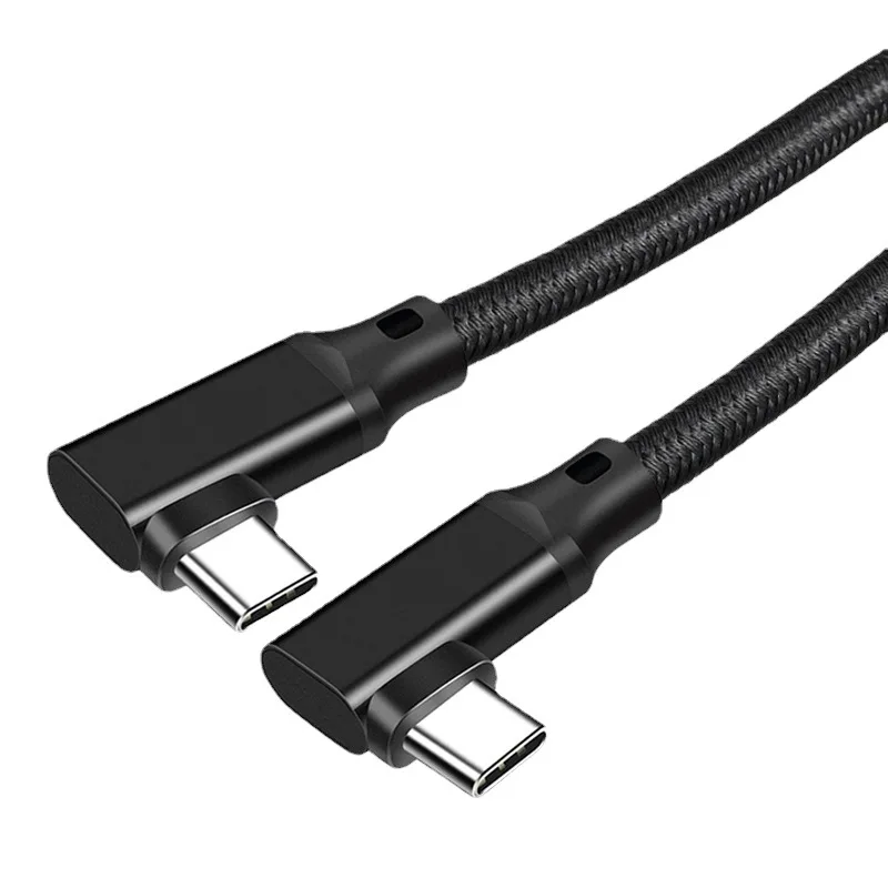 USB 3.2 Gen2 20Gbps VR Double Elbow Data Cable USB C 4K Video Type C 5A 100W Type-C Quick Charge Cord For Macbook Pro Samsung