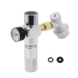 Coffee Beer Mini Nitrogen Charger N2 Gas Regulator with Gas Ball Lock Disconnect Aluminum 0‑30PSI PSI For Coffee Cocktail Refill