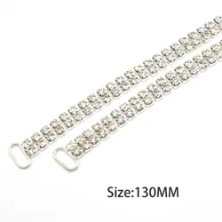 New 4/Piece 130MM Flash Diamond Two Row Chain DIY Clothing Swimsuit Bikini Bracelet Connector Accessories