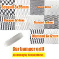 120cm x 40cm Aluminium Racing Car Truck Bumper Grille Grill Mesh Net Vent Black Silver Tuning Universal