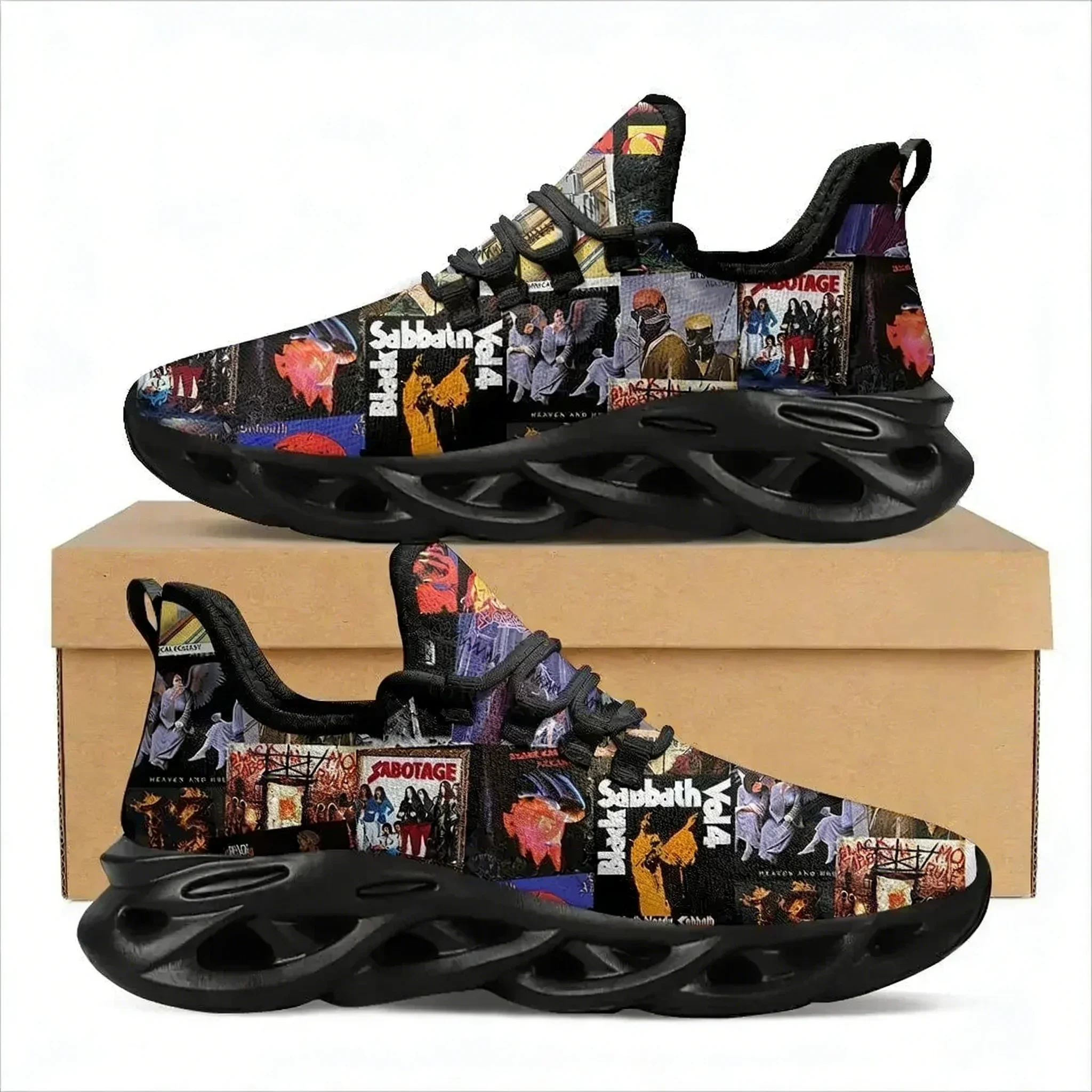 Black Heavy Metal Band Sabbath Sports Shoes Mens Womens Teenager Kids Children Sneakers Casual Custom High Quality Couple Shoes