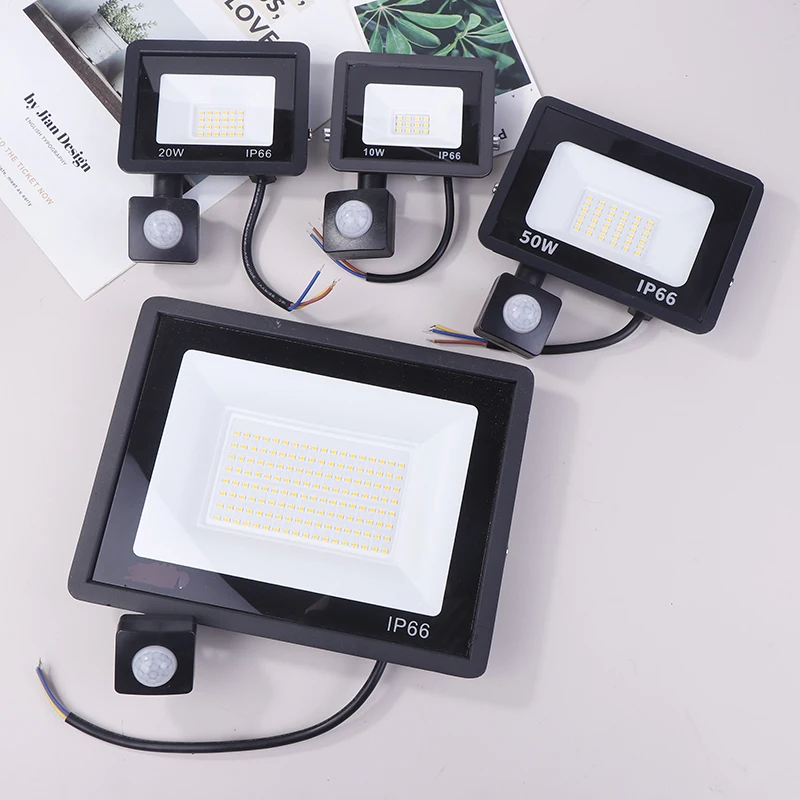 ไฟ LED น้ําท่วม IP66 กันน้ํา AC220V 10W 20W 50W 100W Spotlight Garden Street Gate Wall Floodlights กลางแจ้ง