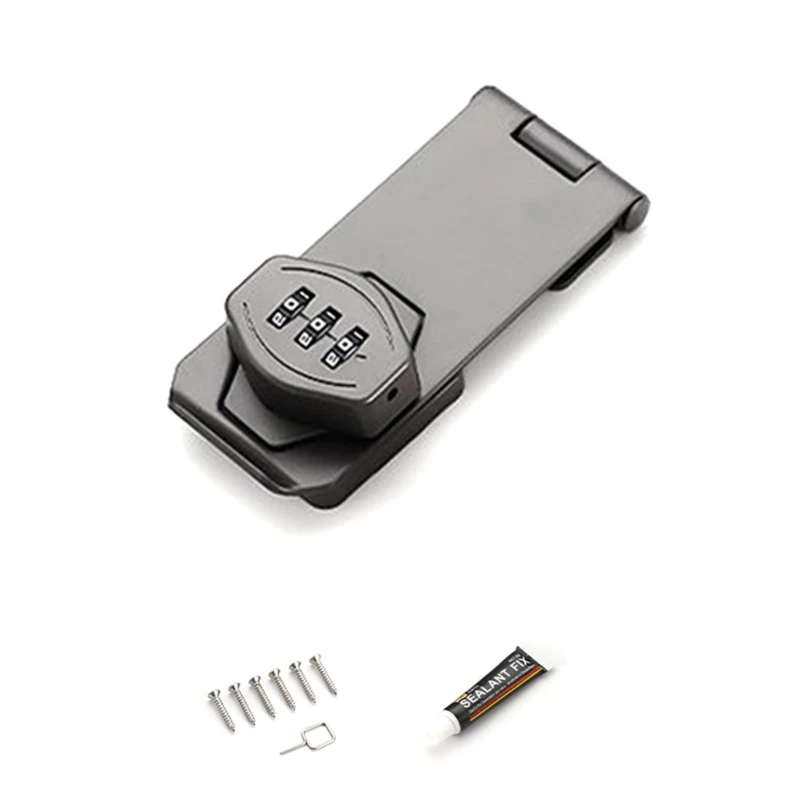 3Digit Combination Lock Password Safety Cabinet Hasp Lock AntiTheft Drawer Lock