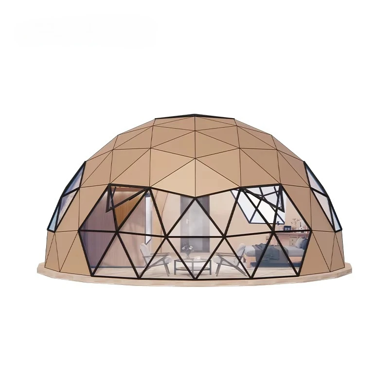 customize Experience Luxury Outdoors Hot Sale Geodesic Dome Glamping Tent with Bathroom