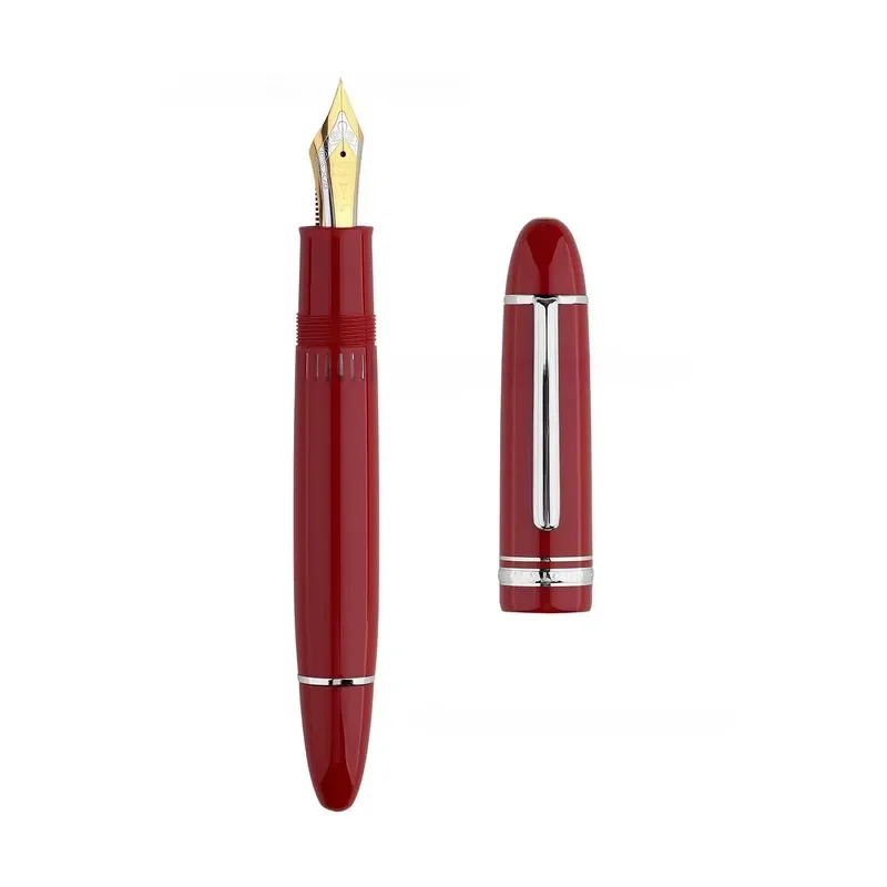 majohn-p141-penna-stilografica-oversize-con-penna-8-f-con-grande-capacita-d'inchiostro-corpo-in-resina-nera-di-lusso-finiture-oro-e-argento-scrittura-premium