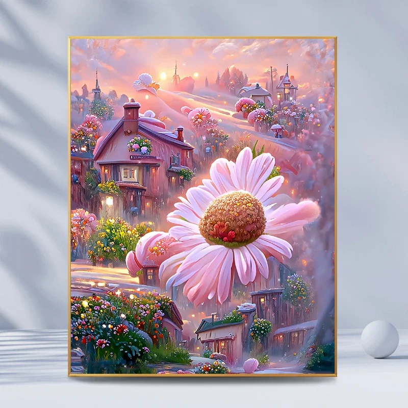 

Aesthetically Healing Flowers and Daisy Art Painting Living Room Mural Poster Wall Decoration Painting Home Decoration