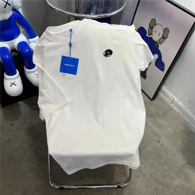 

Винтажная футболка с коротким рукавом из чистого хлопка, свободного кроя, с вышивкой букв, летняя, дышащая, модная, молодежная, с круглым вырезом