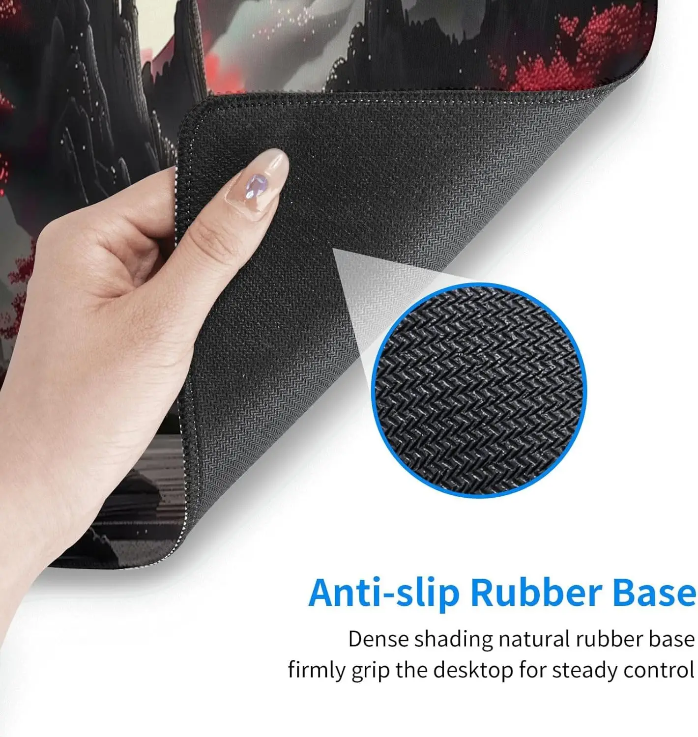 Tapis de souris de jeu Anime XL étendu, bords cousus imperméables, tapis de bureau antidérapant pour accessoires de jeu sur PC de bureau à domicile