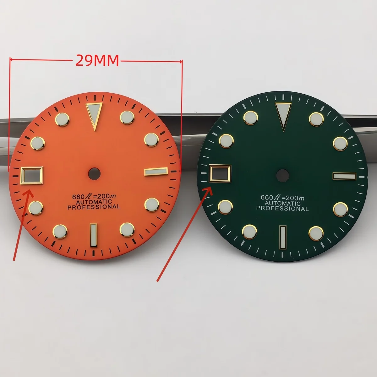 29mm Watch Dial & hand 9 O'clock Date Window Multiple Colors Available Replacement Mod Parts for Left‑Handed NH35 Movement Watch