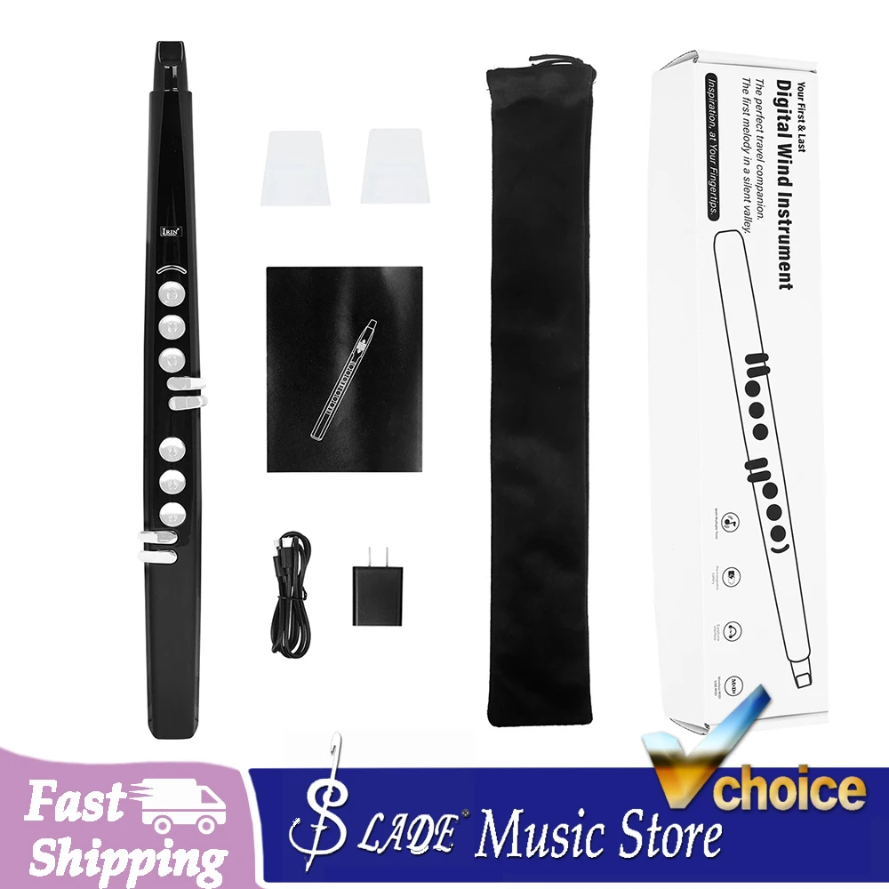 IRIN EWI Digital Wind Instrument 13 Built-in Tones Sax/Flute Fingerings Wireless MIDI & Reverb Rechargeable for Practice/Perform