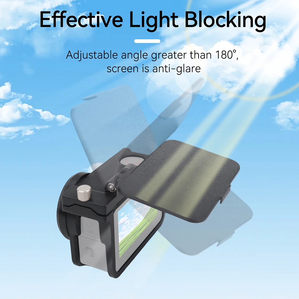 Protective Case with Sunshade Angle Adjustable Light Blocking Hood For DJI OSMO Action6 Camera Cage Plastic Frame Lightweight