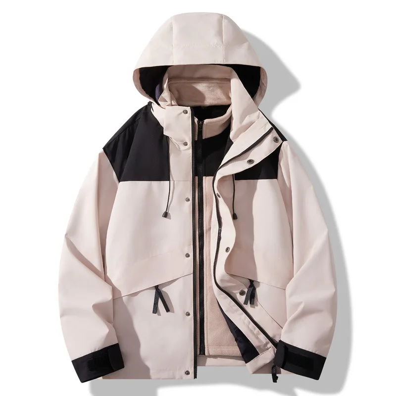 

Мужская зимняя уличная куртка «три в одном», водонепроницаемая ветрозащитная и дышащая походная куртка с флисовым внутренним слоем