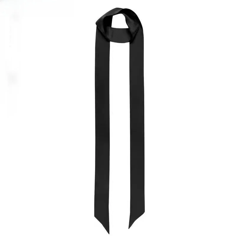 

Новый шелковый длинный шарф-лента для женщин, узкий шелковый пояс-накидка, двусторонняя шелковая лента для сумок