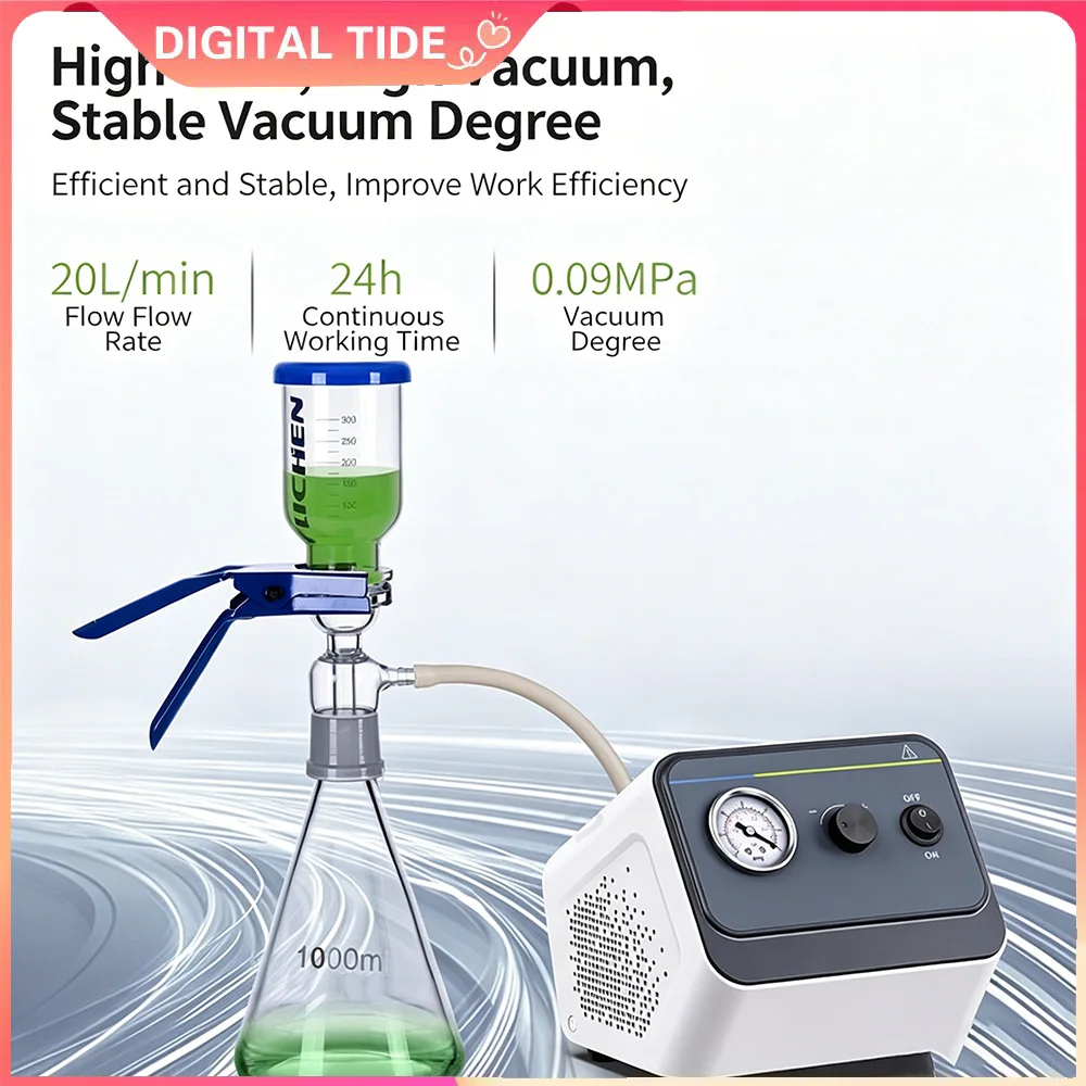 Oilless Diaphragm Vacuum Pump Pressure Oil Free Vacuum Pump 220V Laboratory Vacuum Pump 15/20L/min