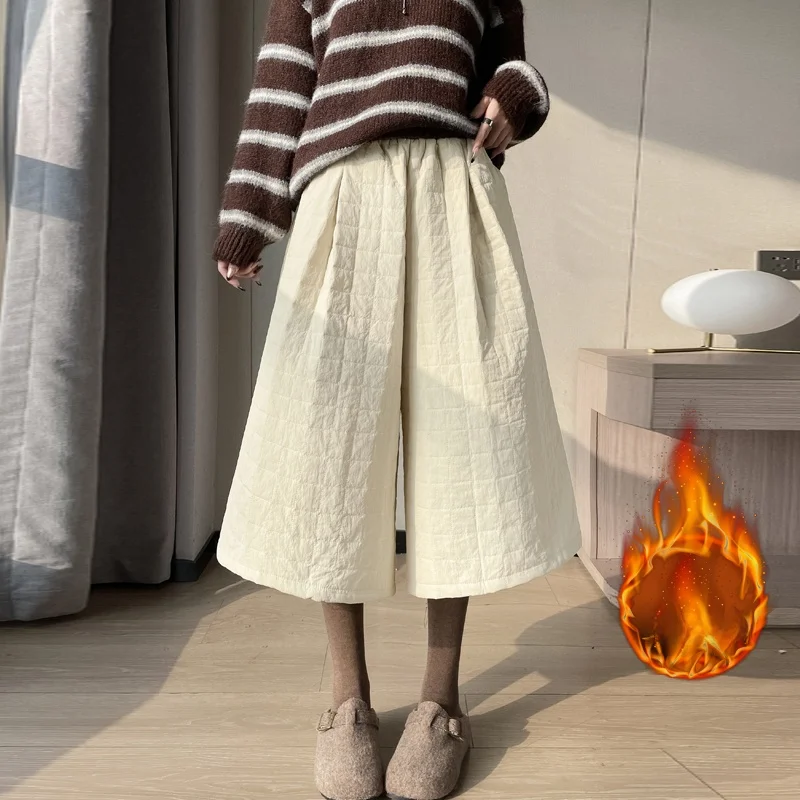 الدافئة Faionable سراويل قطنية الكورية Sle سبعة أقدام السراويل النسائية عادية مبطنة بالقطن السراويل الخريف الشتاء وصول جديد #2