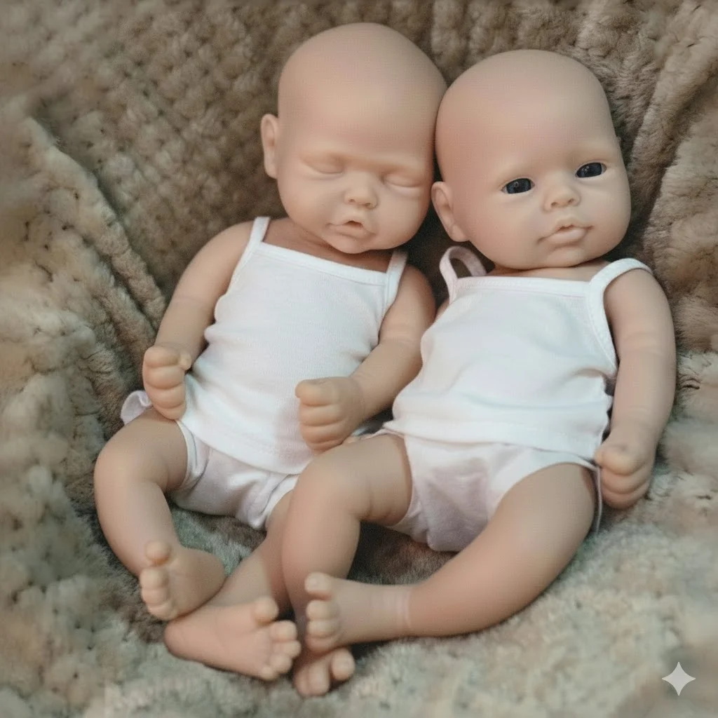 33CM Unpainted Reborn Dolls Boys/Girls Lifelike Full Body Soft Silicone Newborn Baby Doll Toys For Kid's Gifts Reborn Baby - view 2