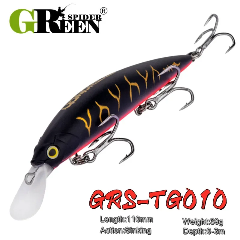 GREENSPIDER 110mm/39g Hard Minnow Fishing Lure ABS Plastic Bait Para Pesca Isca Artifical Leurre Souple Fishing Lure Wobbler