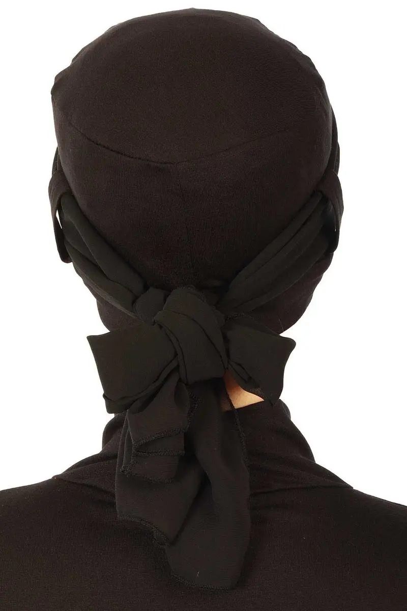 Chiffon-belted gekämmte Knochen schwarz