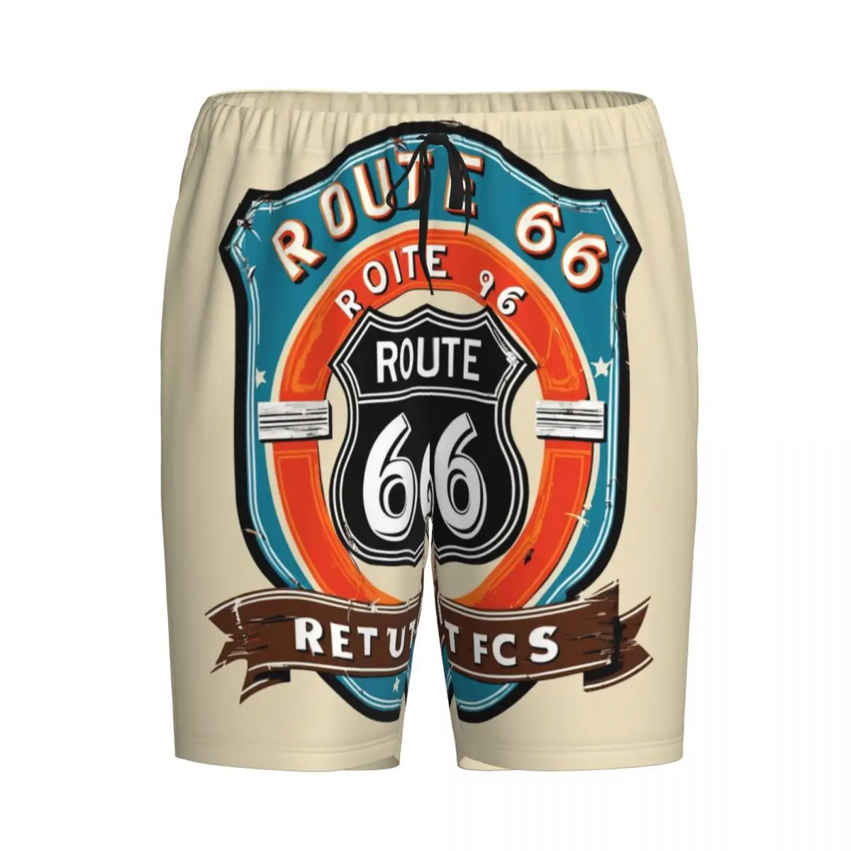 Benutzer definierte Männer fahren die Route 66 Pyjama Hosen Biker Motorrad Kreuzfahrt Amerika Autobahn Nachtwäsche pjs Schlafs horts mit Taschen