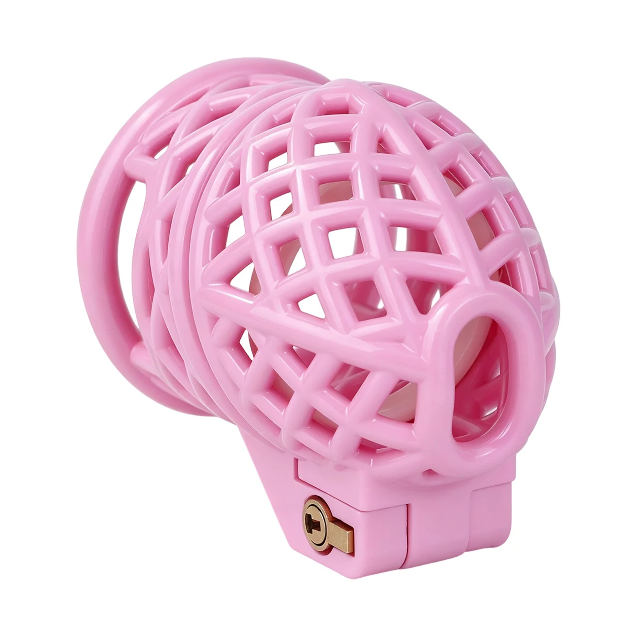 New Honeycomb Pink Male Chastity Cage 3D Printed Lightweight Penis Cock Cage Lock With 9 Base Ring Sex Toys For Men Gay Sissy view 3