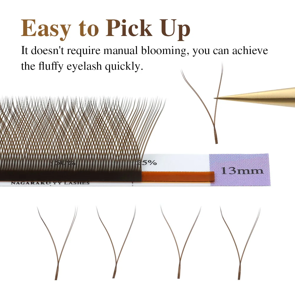 NAGARAKU YY รูปร่างHand Woven Premium Mink Soft Lightขยายขนตาธรรมชาติแต่งหน้าตาข่ายสุทธิCrossขนตาปลอมส่วนบุคคล