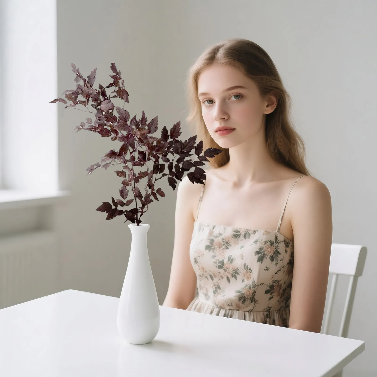 نبات Cimicifuga الاصطناعي يترك ينبع مزهرية مزيفة طاولة طعام حديقة الموقد الديكور أوراق نبات Cimicifuga الاصطناعية #4