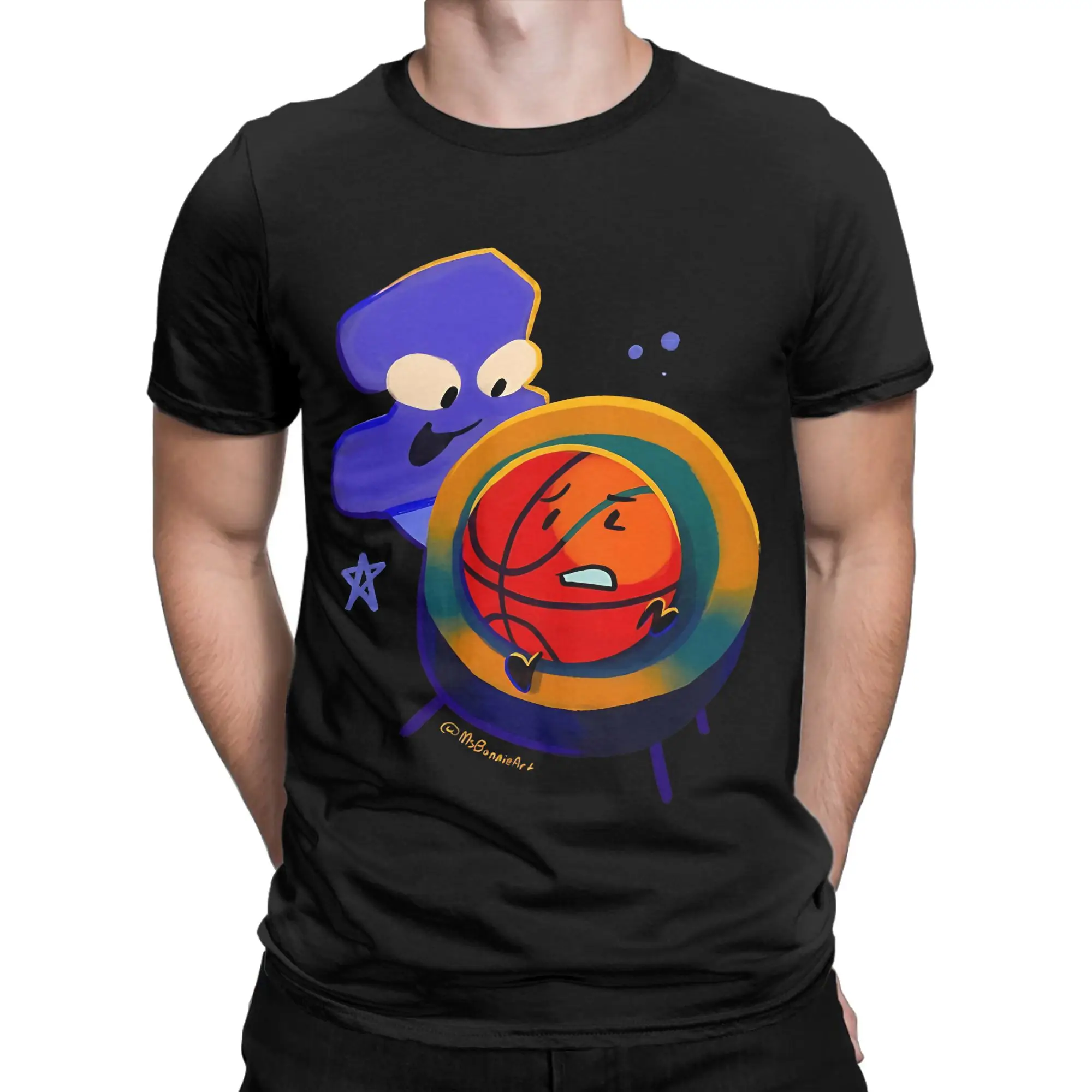 One & Basketball TPOT  T-Shirt Summer BFDI Harajuku T-Shirts Mens Pure Cotton O Neck Oversize Tees Short Sleeve Aesthetic Tops
