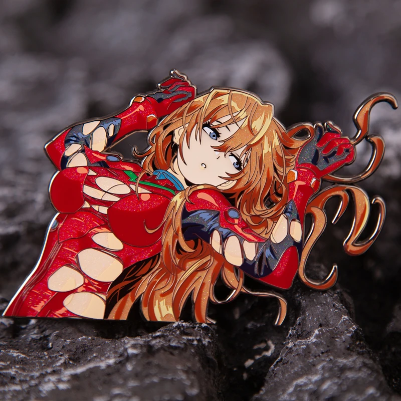 Eva Anime Figure Asuka Langley Soryu Higher Quality Alloy Brooches Badge Backpack Fashion Accessories Sexy Ornaments Diy Pendant