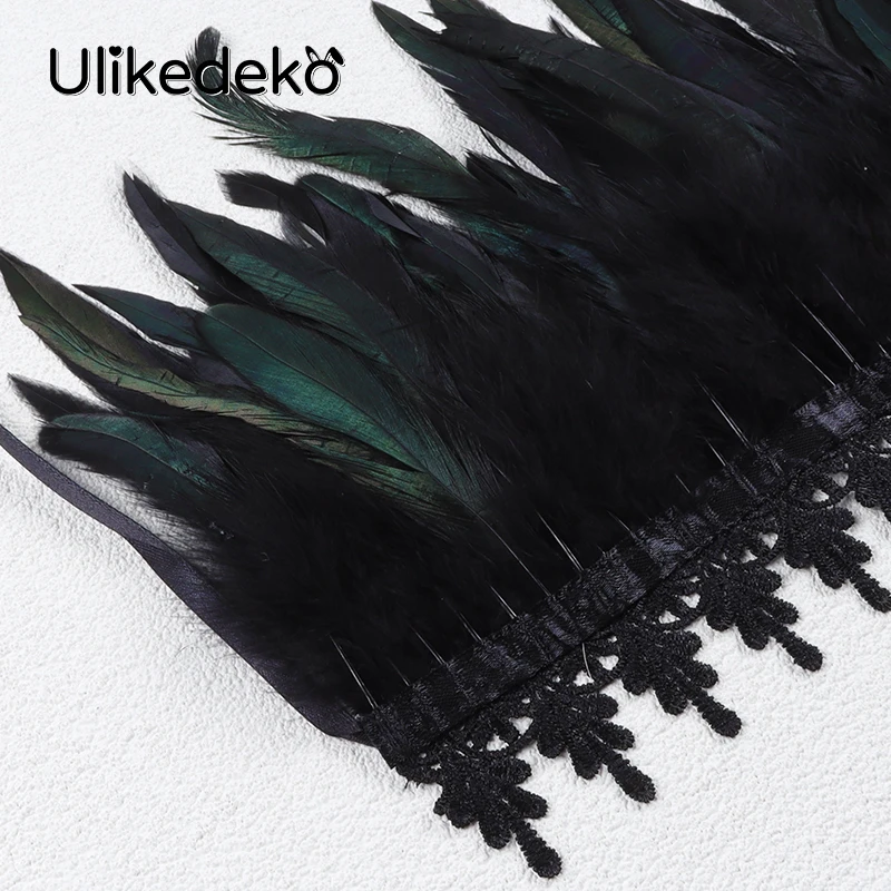 Punk Gothic Gloves Feather Wrist Cuff Carnival Stage Show Showgirl Natural Dyed Rooster Feather Arm Warmer Party Cosplay Costume