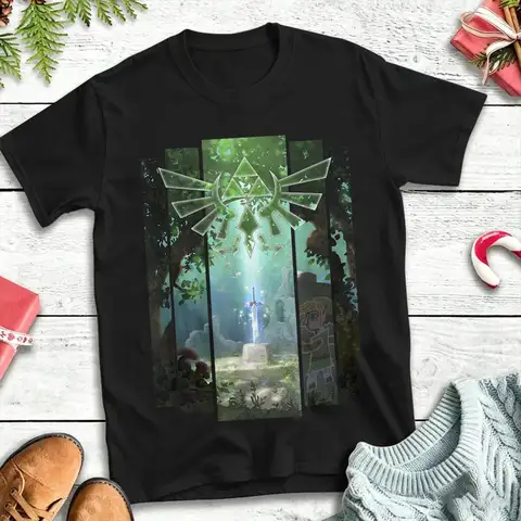 Zelda The Master Sword Lost Woods T Shirt  Harajuku T-Shirts Short Sleeve Streetwear Tshirt Beach Cotton 4XL 5XL 6XL Tees
