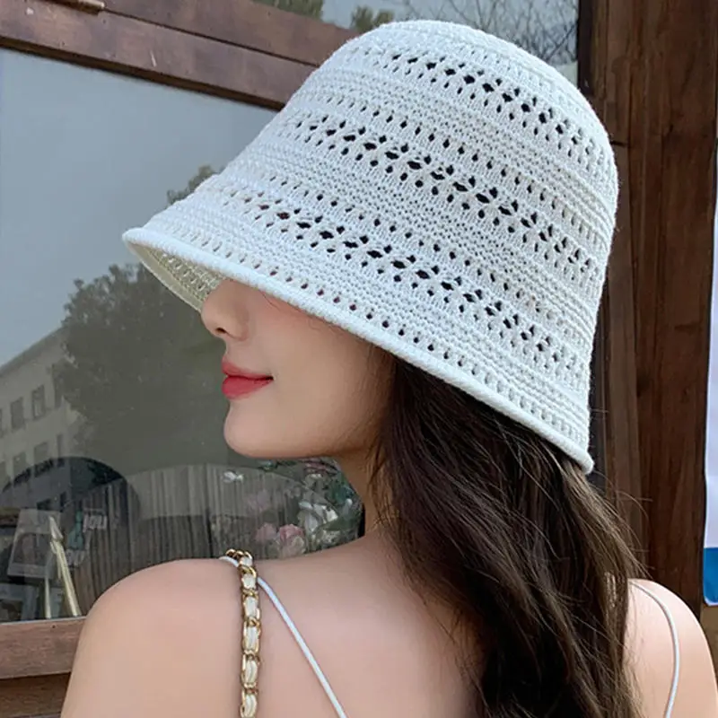 

Beach Hat Female Sunscreen Cap Simple Women Panama Straw Hat Summer Sun Hat for Women Lady Folding Travel Caps