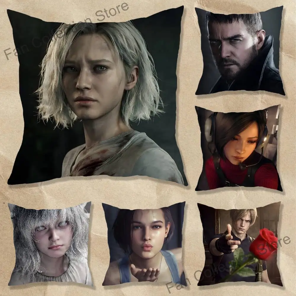 Resident Game E-Evil Pillow Case For Sofa Decor Car Office Room Printing Cushion Cover Decorations and Protector