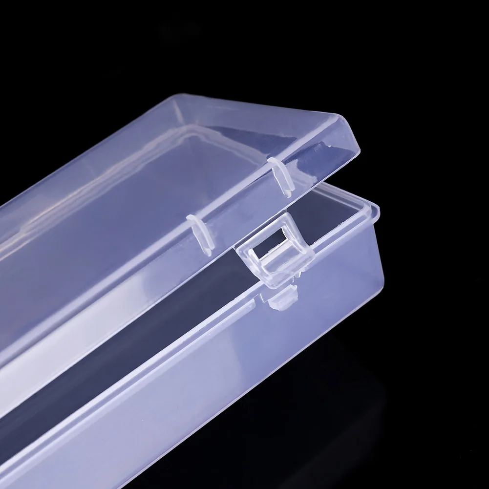 Plastic Case Storage Box Cover Earring Holder Clear Container Jewelry Making Organizer Transparent 15.5*6.3*3cm