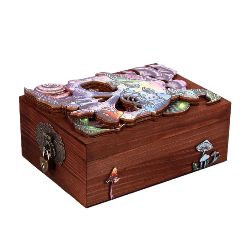 

Simple Travel Portable Skull Jewelry Box Wood Jewelry Cases Key Box